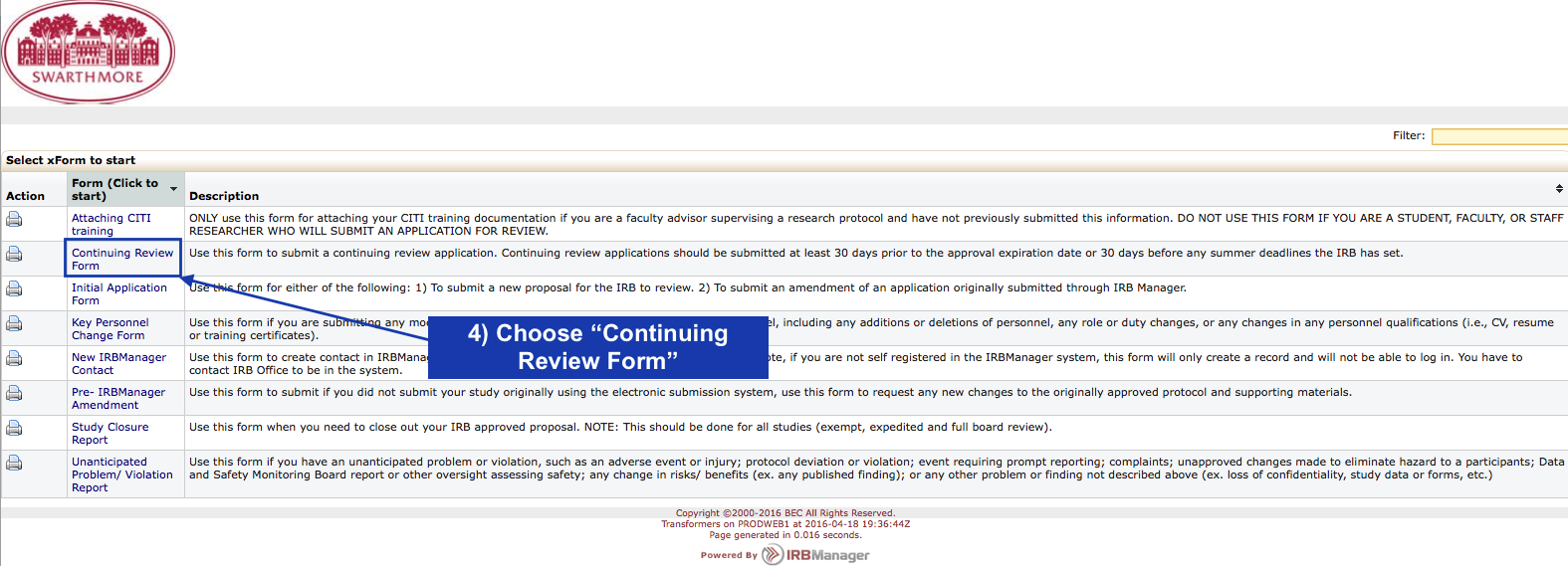 Renewing Your Study Institutional Review Board Swarthmore College